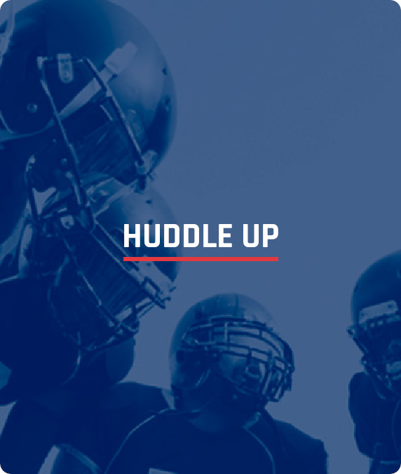 NFL Alumni Huddle Up - box image with text overlay